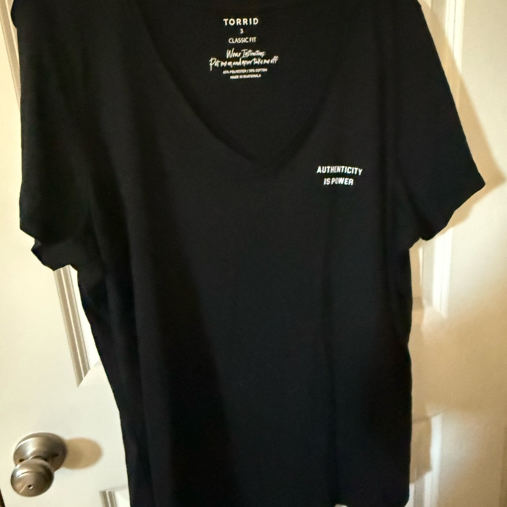Torrid Black Classic Fit V-Neck T-Shirt 3x